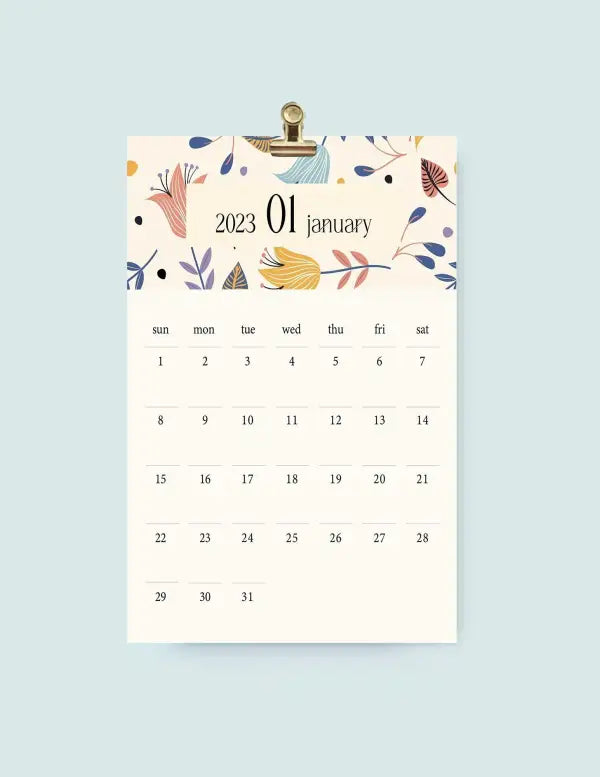 Floral Calendar | PLR - 2023 Private Label Rights
